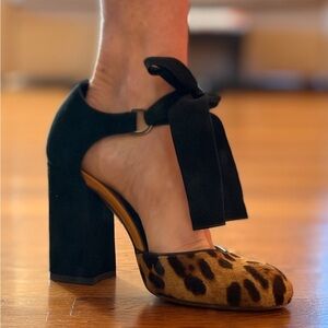 Etro Leopard Pony Hair and Suede Heels Size 38